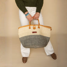 Load image into Gallery viewer, Ash & Ivory Wisdom Handmade Sisal Straw Basket Tote