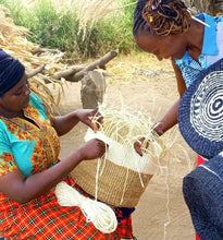 Load image into Gallery viewer, Rooted Heritage Life Handmade Sisal Straw Basket Tote
