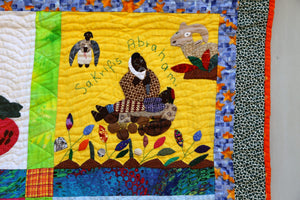 Abraham, Hagar, Ishmael - Abraham, Aga, Ismael - folk art quilt