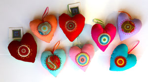 'Sweethearts' Set of 3 Stuffed Hearts