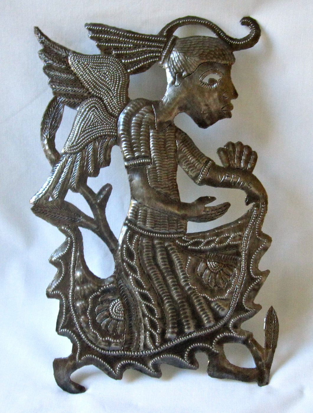 Zanj - Angel Up-cycled Metal Wall Art (female)