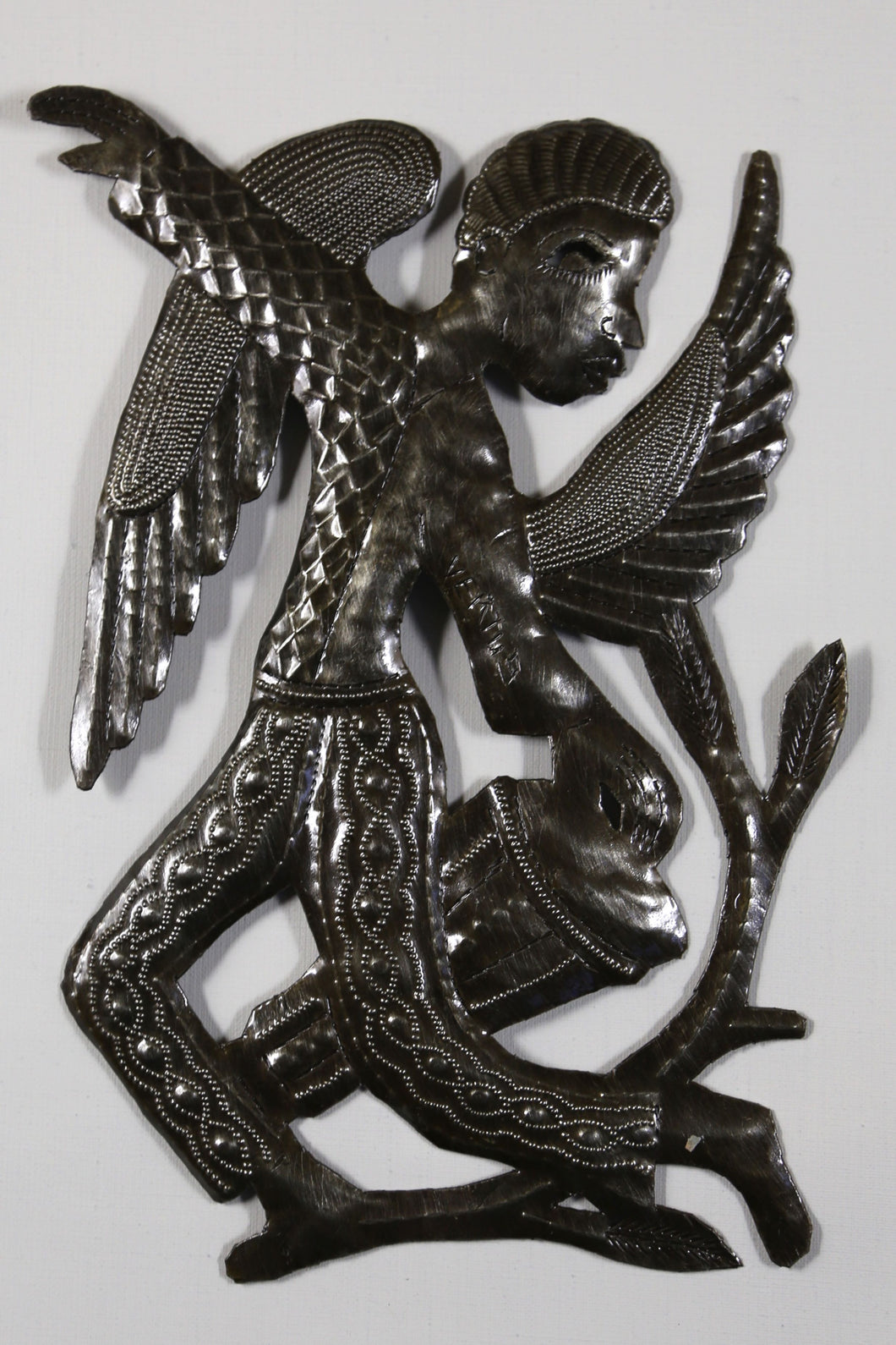 Zanj - Angel Up-Cycled Metal Wall Art (male)